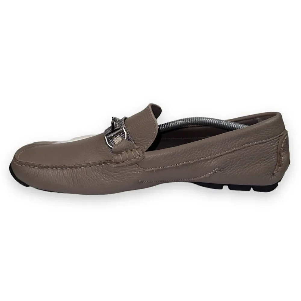 Donald Pliner Dacio Horse‎ Bit Driving Leather Loafers Beige Men's 13